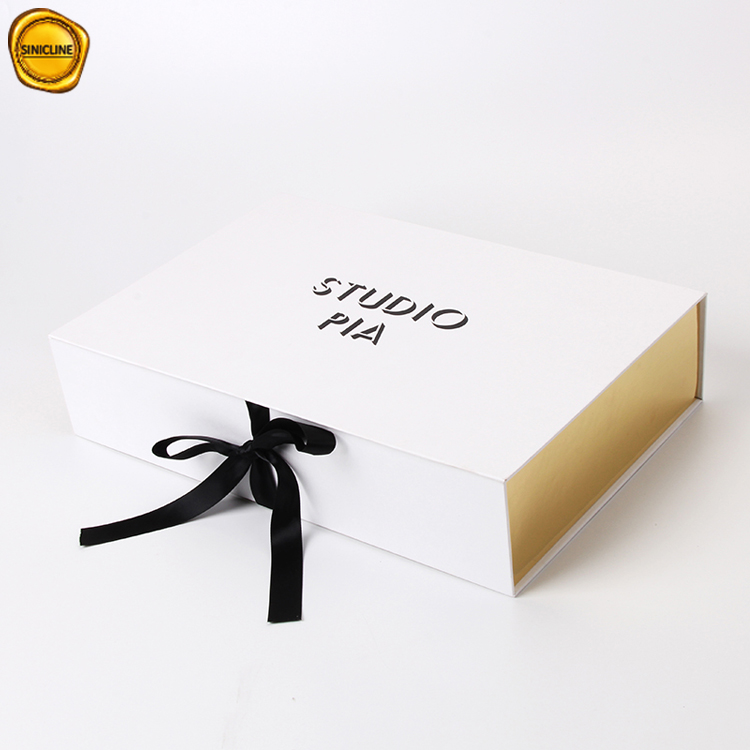 Paquete de caja de peluca de lujo blanco y dorado personalizado Caja de peluca de extensión de cabello