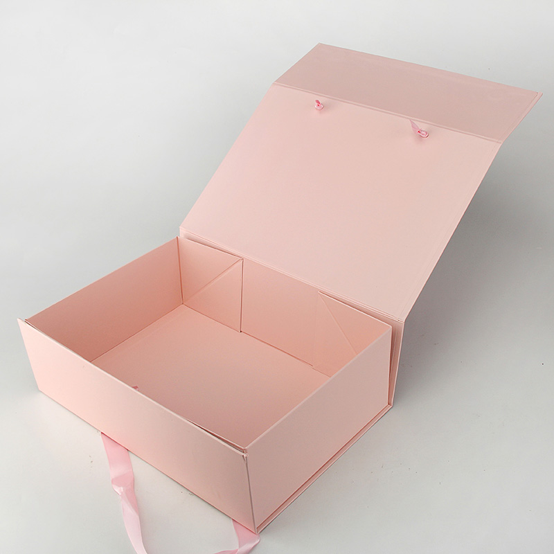 Cajas de embalaje de cabello plegables de color rosa bebé personalizadas Cajas de extensiones Cajas de peluca Caja de embalaje de extensión de cabello de paquete