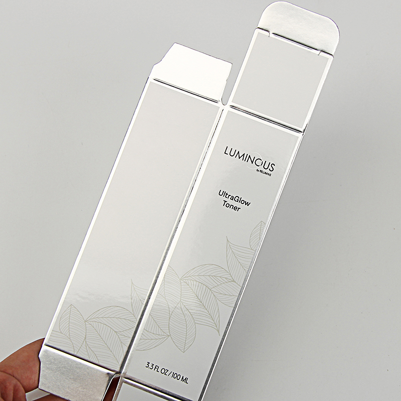  Caja de embalaje de loción de papel de plata cosmética premium personalizada 