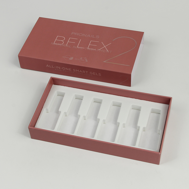 Caja de embalaje de esmalte de uñas de cajón de cartón rígido de diseño personalizado con inserto de espuma EVA