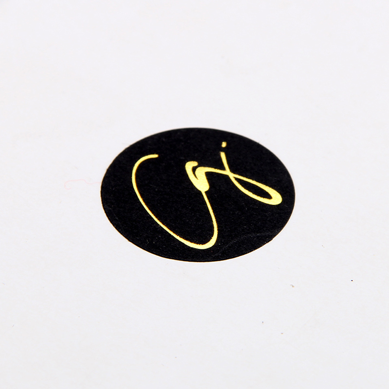 Etiqueta engomada de papel negra redonda del logotipo de encargo del empaquetado del comercio electrónico de los cosméticos