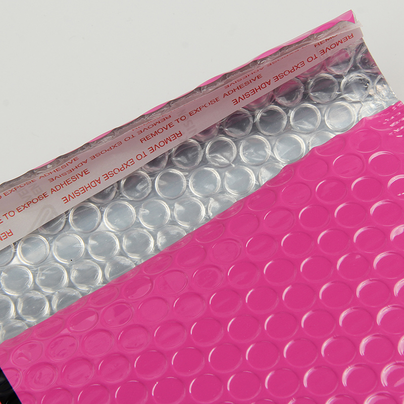Cosméticos personalizados Comercio electrónico Embalaje Pink Poly Bubble Mailer