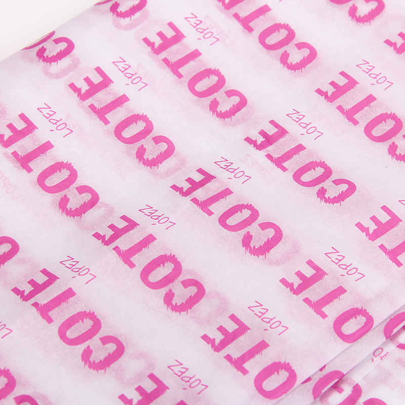Diseño personalizado Cosméticos Empaquetado Logotipo rosa Papel tisú blanco