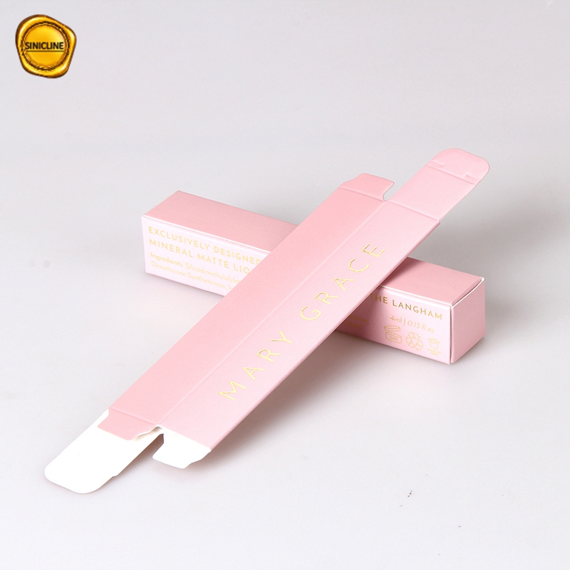 Caja de empaquetado reciclable del lápiz labial del Lipgloss del papel del rosa del logotipo de encargo