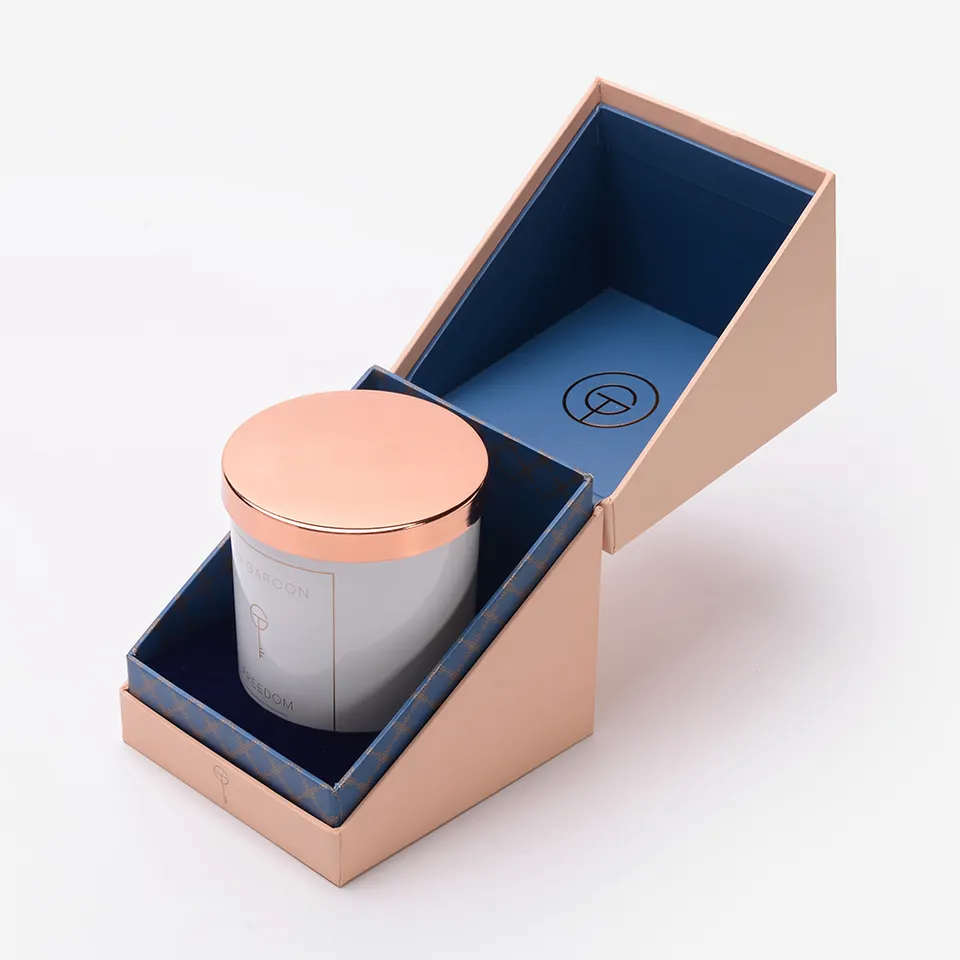 Caja de regalo de velas perfumadas de cartón personalizado de embalaje ecológico